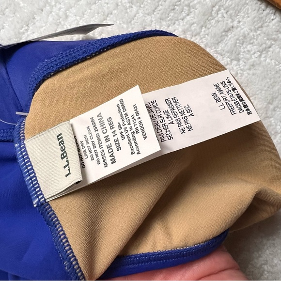 New LLBean swim shorts blue lined sun blocking 14 - Picture 6 of 11